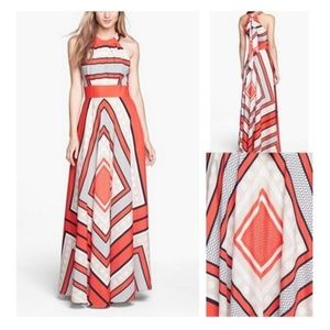 Eliza J Scarf Print Halter Dress